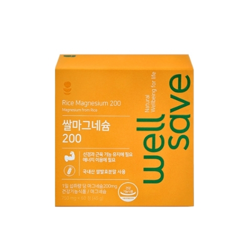 웰세이브 쌀<b>마그네슘</b> 200 750mg x 60정, 1개