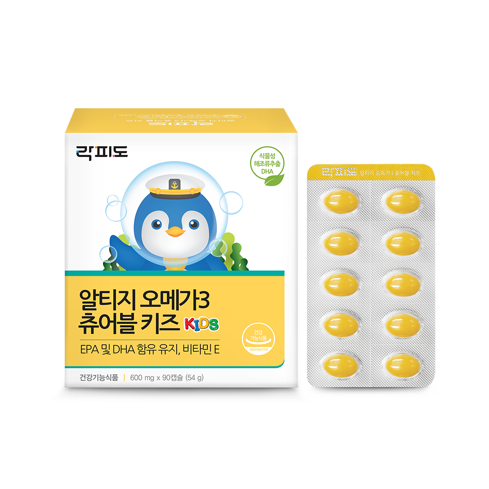 락피도 오메가3 츄어블 키즈 600mg x 90캡슐, 2개
