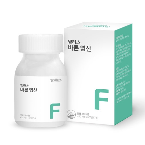 <b>WELLERS 바른 엽산</b> 400 450mg x 60정, 2개