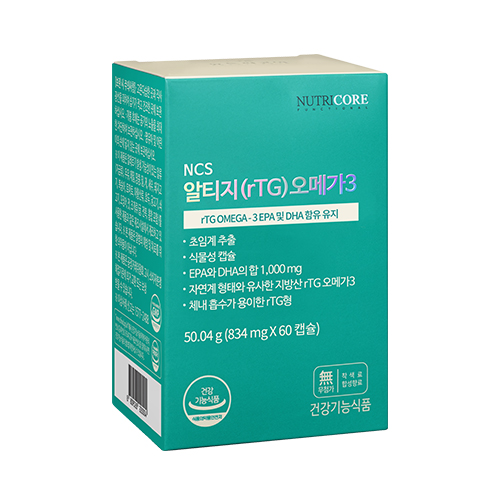 뉴트리코어 NCS 알티지 오메가3 834mg x 60캡슐, 1개