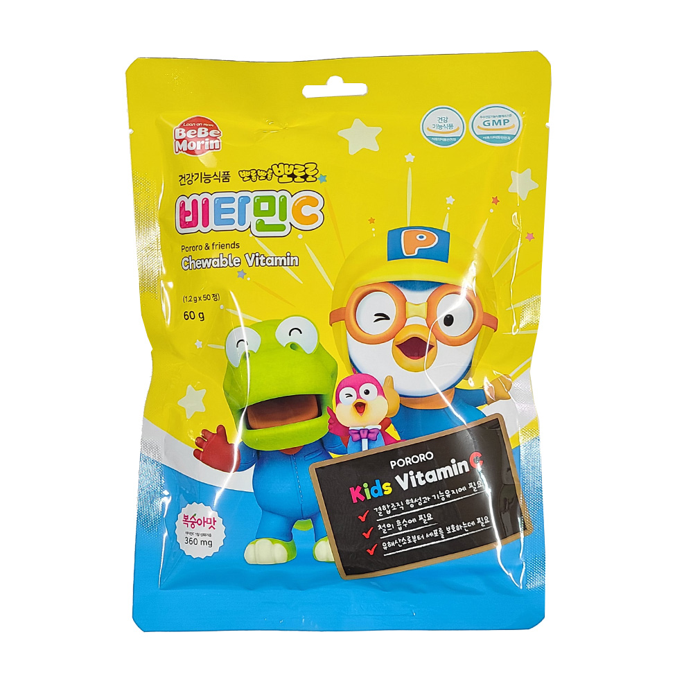 <b>뽀롱뽀롱 뽀로로 비타민C</b> 복숭아맛 1.2g x 50캡슐, 3개