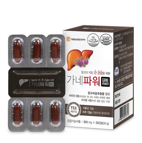 대웅생명과학 가네파워 밀크씨슬 800mg x 30캡슐, 1개