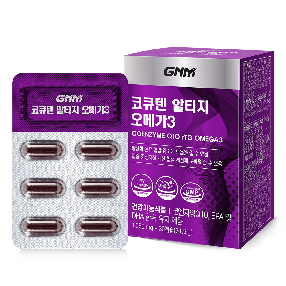GNM자연의품격 코큐텐 <b>오메가</b>3 1050mg x 30캡슐, 5개