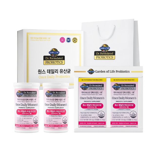 <b>가든오브라이프</b> 원스 데일리 여성 유산균 선물세트 406mg x 60캡슐, 1개