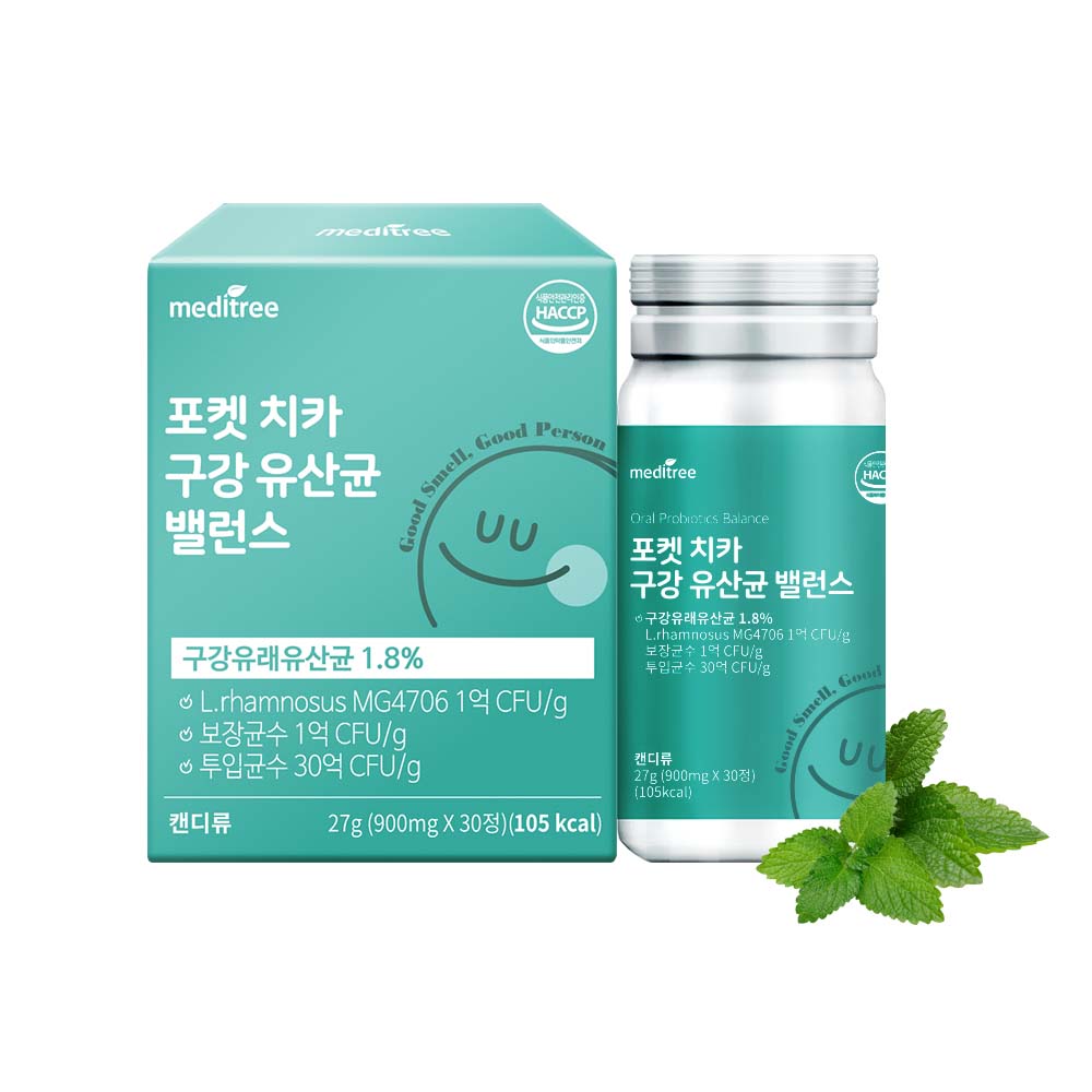 메디트리 포켓 치카 구강 유산균 밸런스 900mg x 30정, 2개