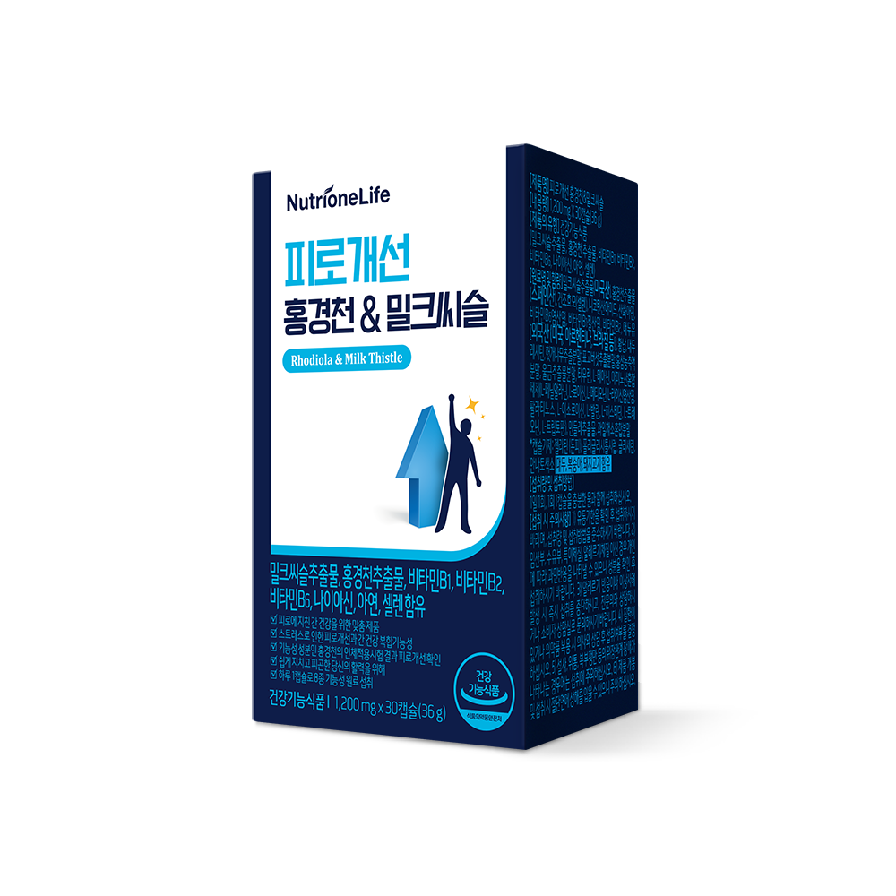 뉴트리원라이프 <b>피로</b>개선 홍경천 밀크씨슬 1200mg x 30캡슐, 3개