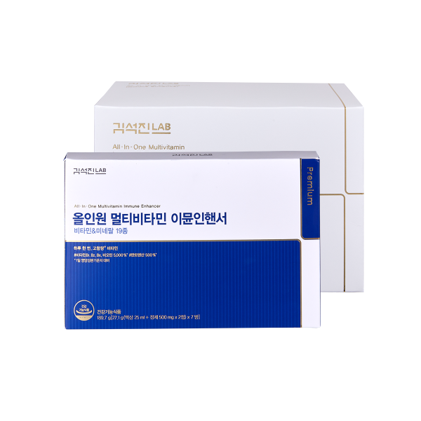 김석진랩 올인원 멀티<b>비타민</b> 이뮨 인핸서 (액상 25ml + 정제 500mg x 2정) x 28개입, 1개