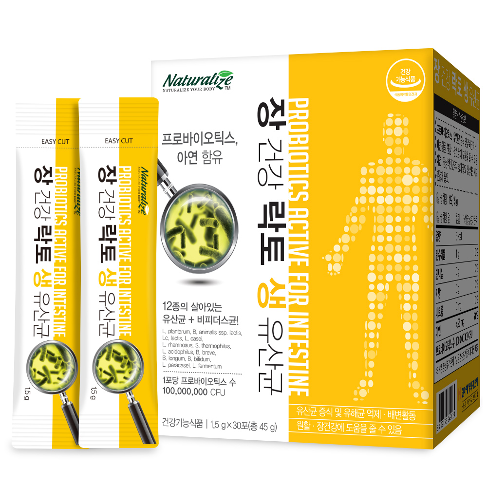 네추럴라이즈 장건강 <b>락토</b> 생 유산균  1.5g x 30포, 1개