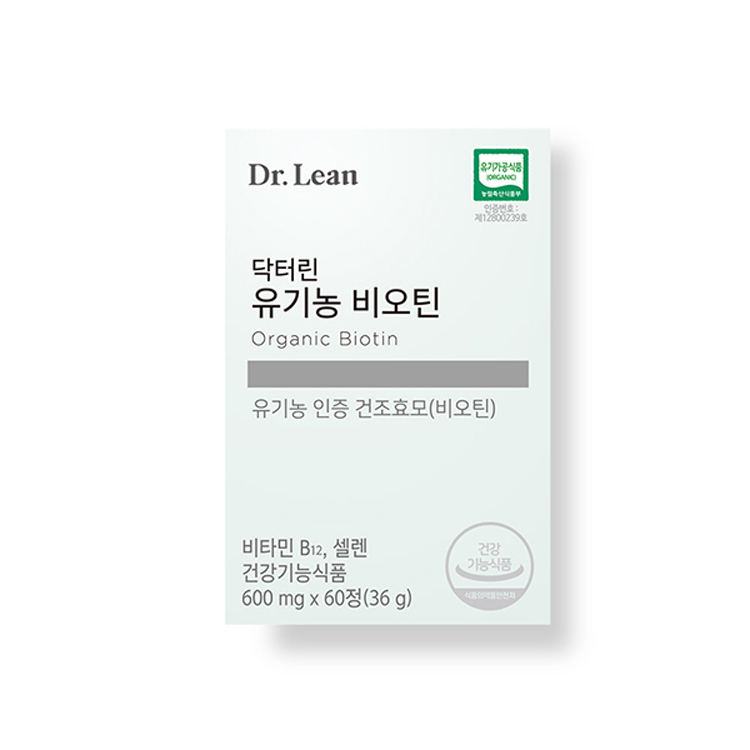 닥터린 유기농 <b>비오틴</b> 600mg x 60정, 1개
