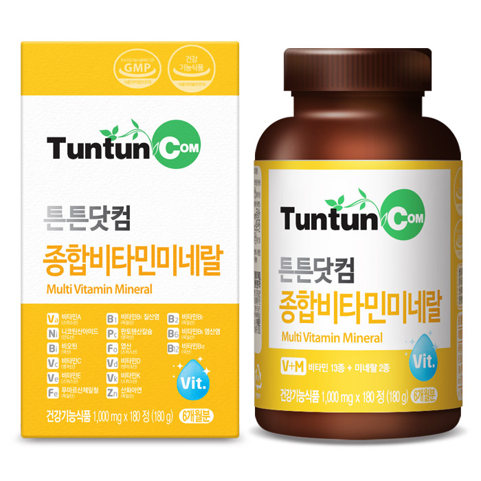 튼튼닷컴 <b>종합비타민</b>미네랄 1000mg x 180정, 2개