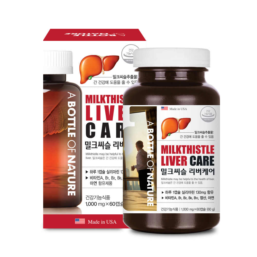 어바틀<b>오브</b>네이처 밀크씨슬 리버<b>케어</b> 1000mg x 60캡슐, 1개