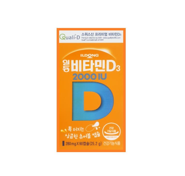 일동제약 <b>비타민D3</b> 2000IU 280mg x 90캡슐, 1개