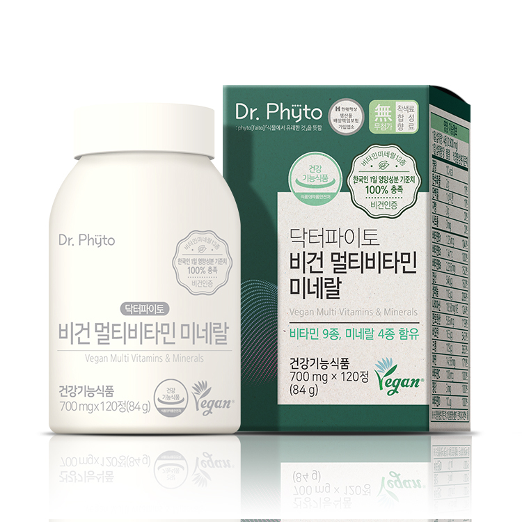 닥터파이토 비건 멀티비타민 미네랄 700mg x 120정, 4개