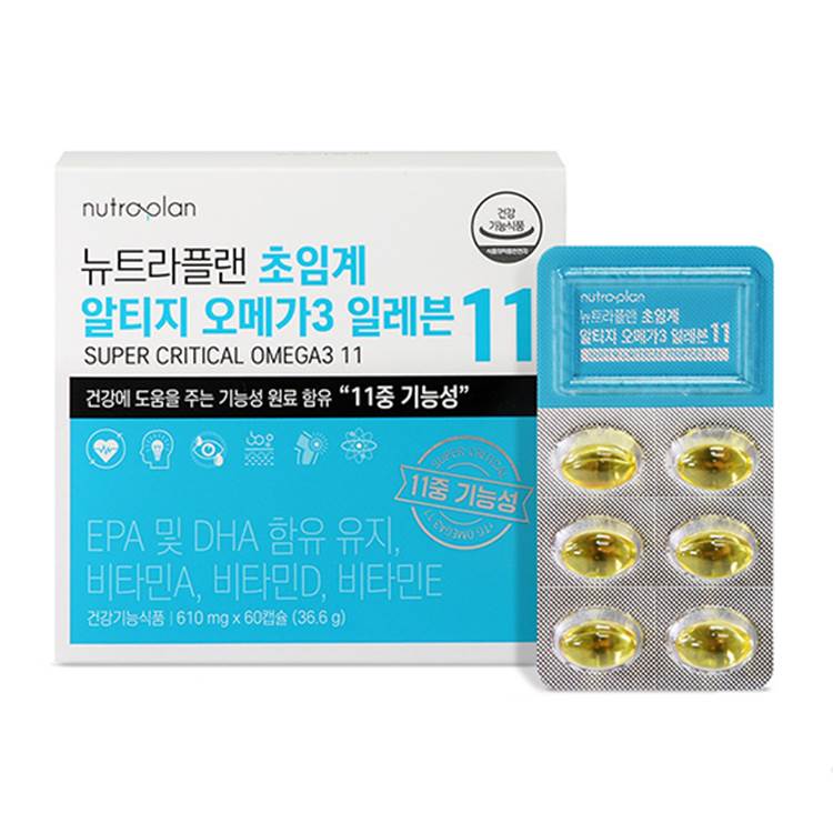 뉴트라플랜 초임계 알티지 <b>오메가3</b> 일레븐 610mg x 60캡슐, 1개