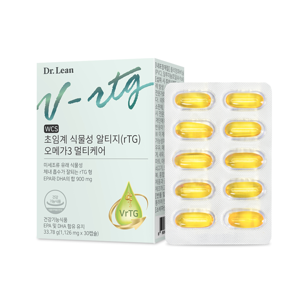 닥터린 <b>초임계 식물성 알티지</b> <b>rTG 오메가3</b> 멀티케어 1126mg x 30캡슐, 3개