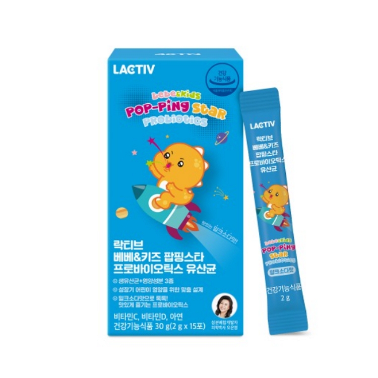 락티브 베베 &amp; 키즈 팝핑스타 프로바이오틱스 유산균 2g x 15포, 4개