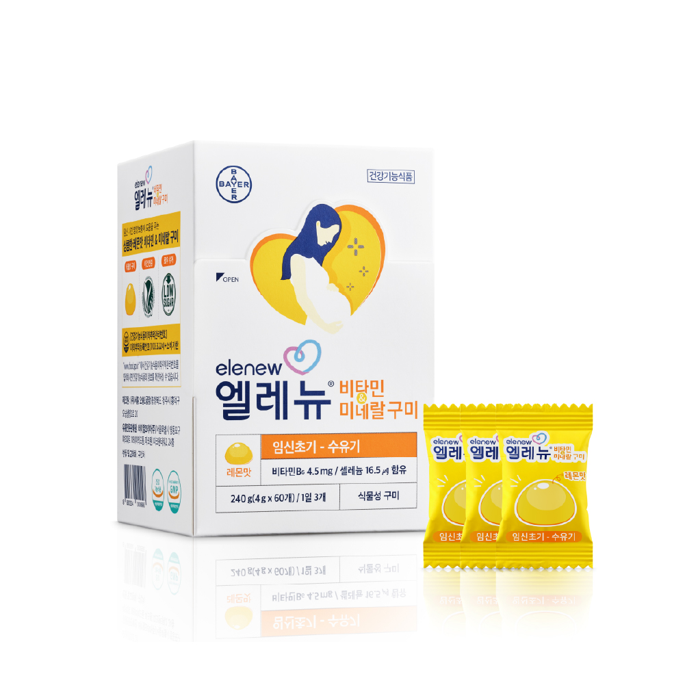 엘레뉴 비타민 앤 미네랄 구미 4g x 60구미, 1개