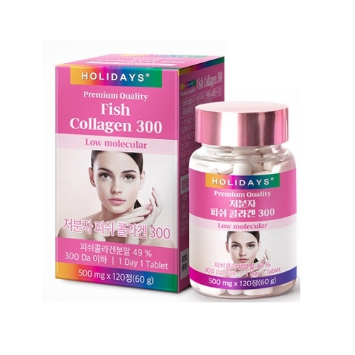 홀리데이즈 저분자 피쉬 콜라겐 300  500mg x 120정, 3개
