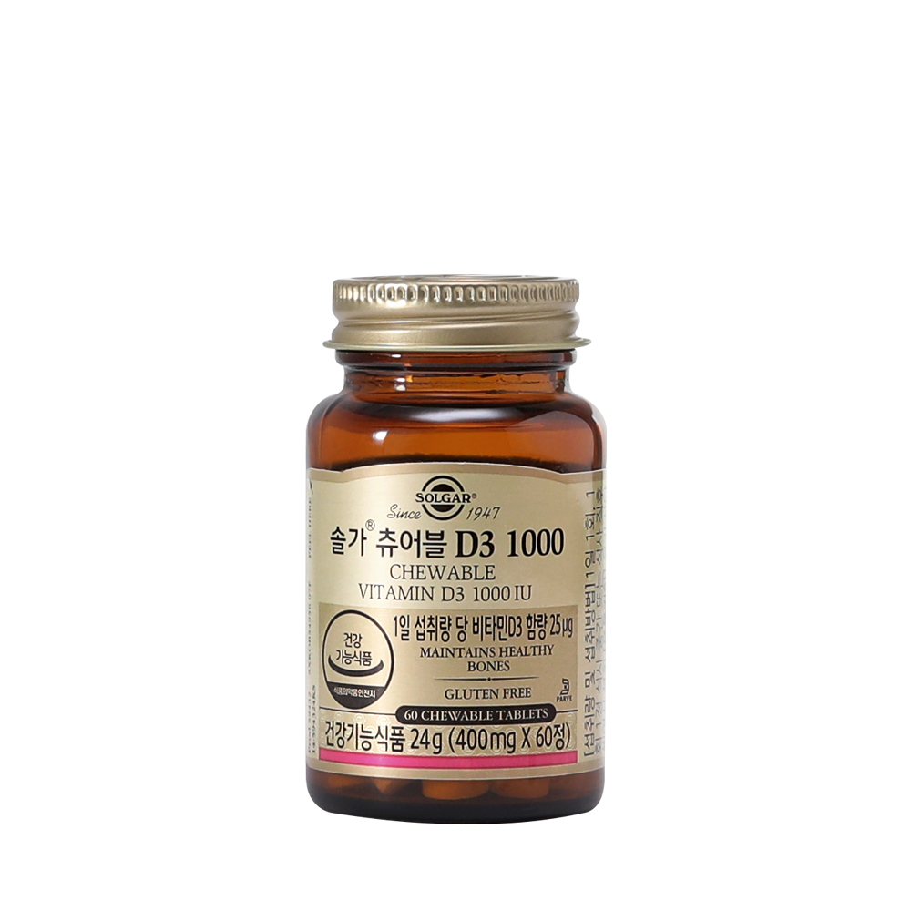 솔가 츄어블 비타민D3 1000IU  400mg x 60정, 1개