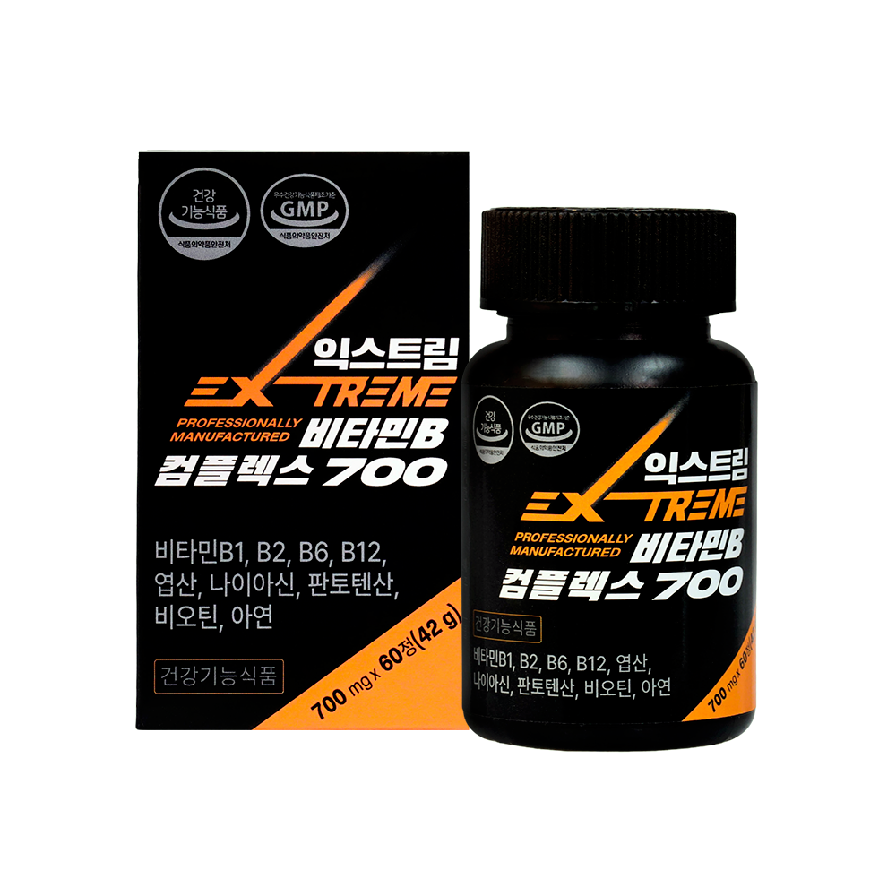 <b>익스트림</b> 비타민B 컴플렉스 700mg x 60정, 6개