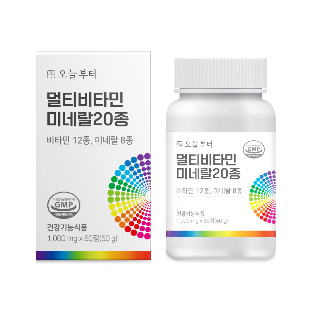 오늘부터 멀티<b>비타민</b> 미네랄 20종 1000mg x 60정, 4개