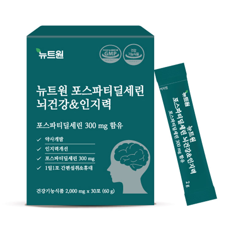 뉴트원 <b>포스파티딜세린</b> 뇌건강 앤 인지력 2000mg x 30포, 1개