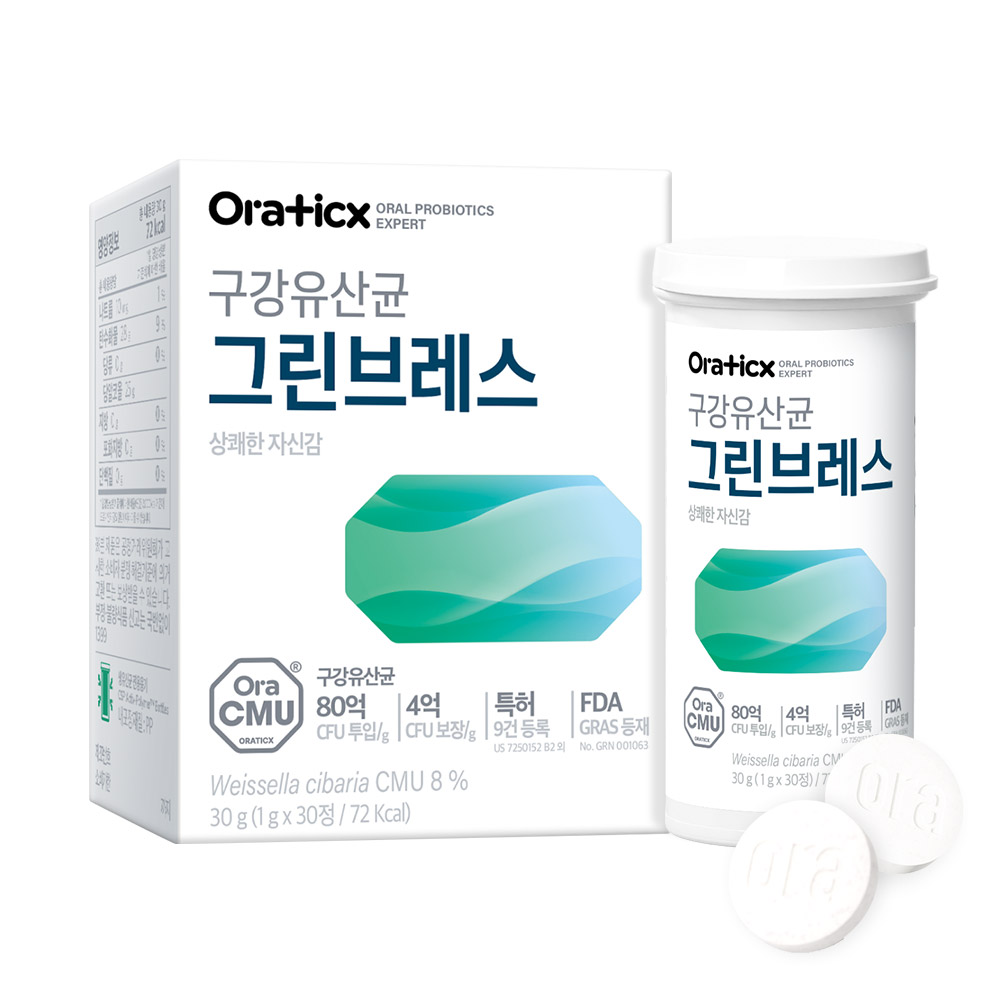 오라틱스 구강유산균 그린브레스 1g x 30정, 2개