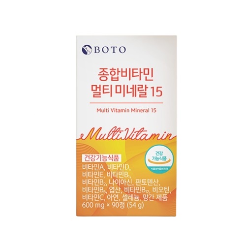 보뚜 <b>종합비타민 멀티 미네랄15</b> 600mg x 90정, 1개