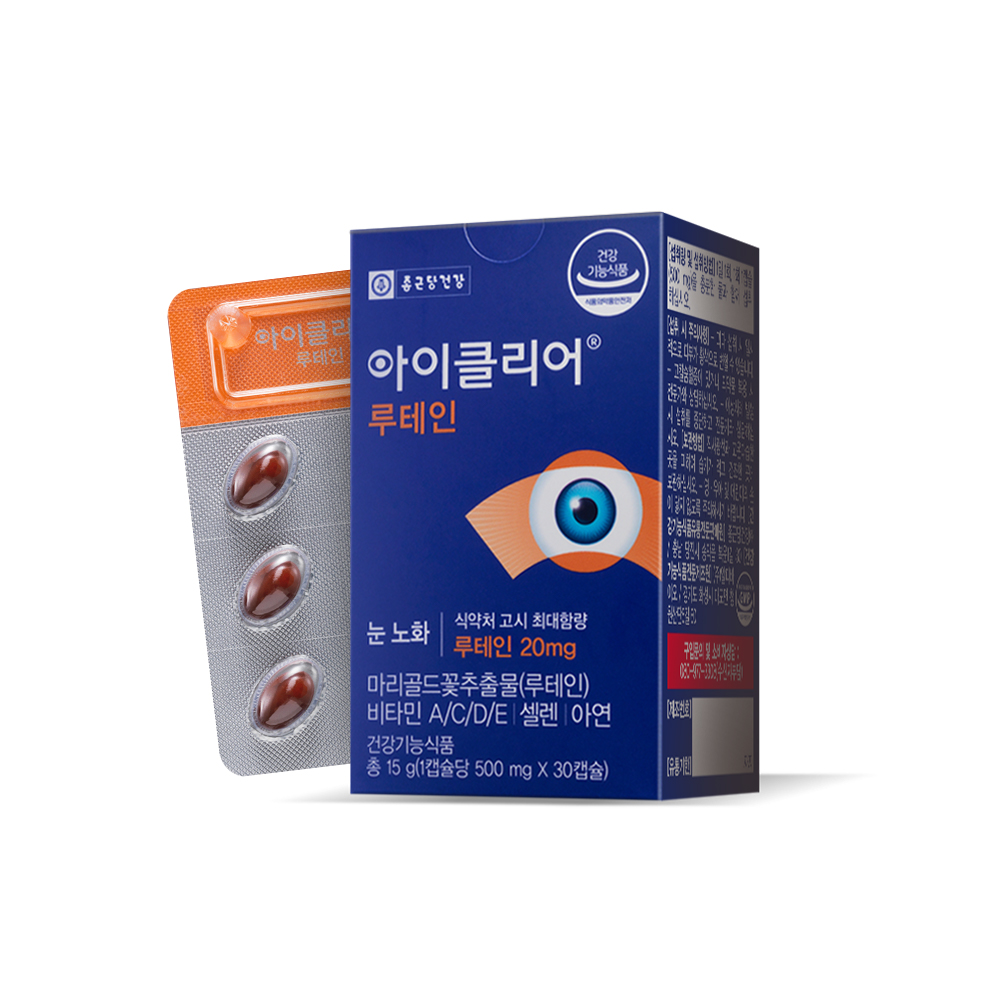 <b>종근당건강</b> 아이클리어 눈사랑 <b>루테인</b> 500mg x 30캡슐, 6개