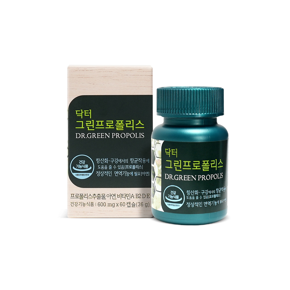 <b>에이치엘사이언스</b> 닥터 그린프로폴리스 500mg x 60캡슐, 6개