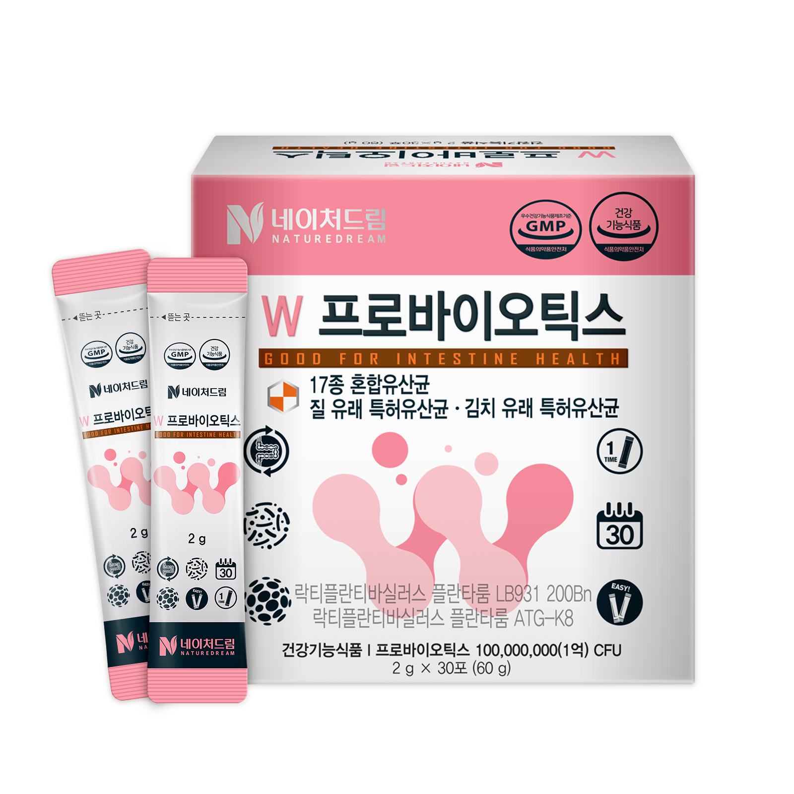 <b>네이처드림</b> W <b>프로바이오틱스</b> 2g x 30포, 1개