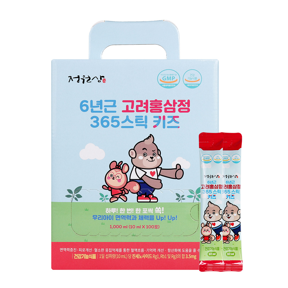 정원삼 6년근 고려홍삼정 365스틱 키즈 10ml x 100포, 1개