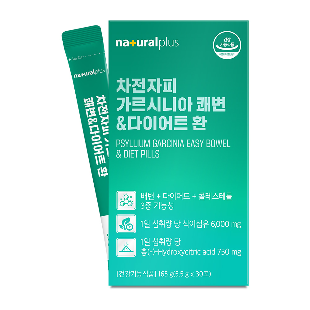 <b>내츄럴플러스</b> 차전자피 가르시니아 <b>쾌변</b> 앤 다이어트 환 5.5g x 30포, 3개