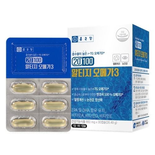 종근당 20100 알티지 오메가3 883mg x 30캡슐, 3개