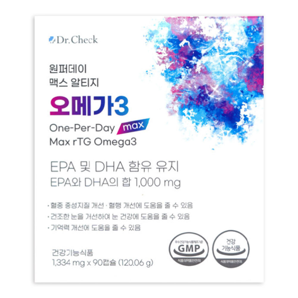DR CHECK 원퍼데이 맥스 알티지 <b>오메가3</b> 1334mg x 90캡슐, 1개