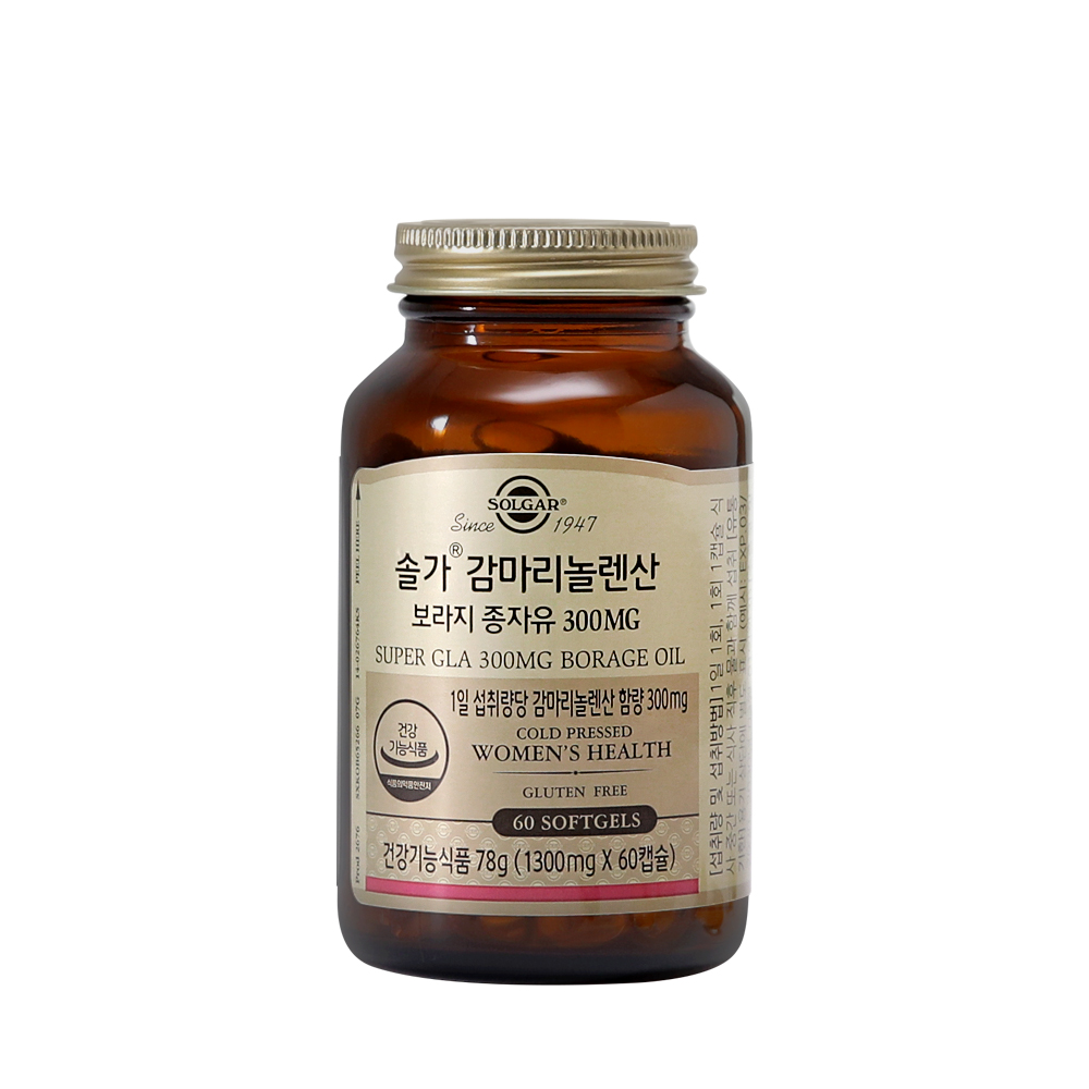 솔가 <b>감마리놀렌산</b> <b>보라지</b>꽃 종자유 300MG 1300mg x 60캡슐, 1개