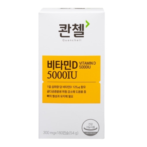 콴첼 비타민D 5000IU 300mg x 180캡슐, 1개