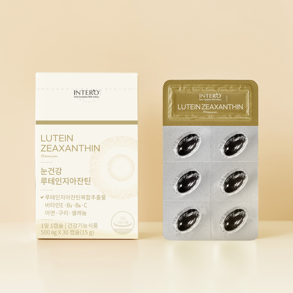 인테로 눈건강 <b>루테인</b>지아잔틴 500mg x 30캡슐, 3개