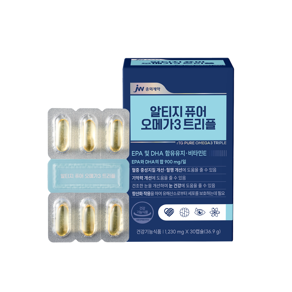<b>JW중외제약</b> 알티지 퓨어 <b>오메가3</b> 트리플 1230mg x 30캡슐, 2개