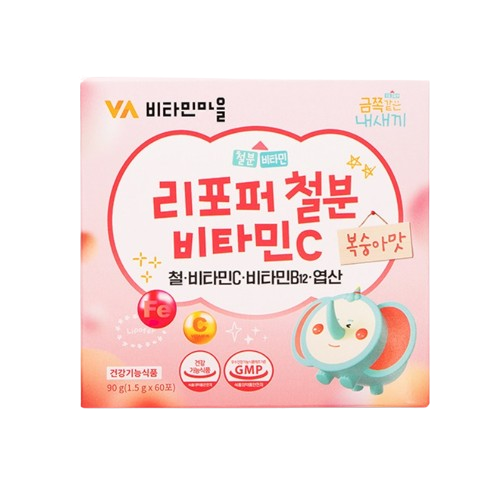 비타민마을 리포퍼 철분제 비타민C 1.5g x 60포, 2개
