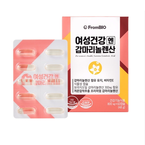 <b>프롬바이오</b> 여성건강엔 <b>감마리놀렌산</b> 800mg x 60캡슐, 2개