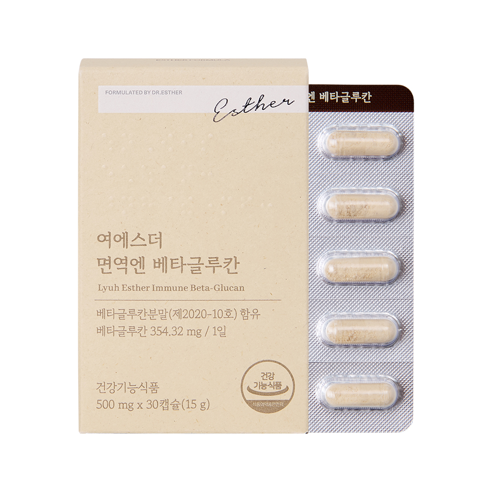 에스더포뮬러 여에스더 면역엔 <b>베타글루칸</b> 500mg x 30캡슐, 3개