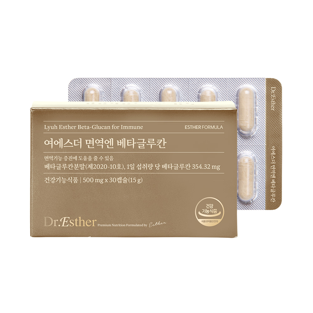 에스더포뮬러 여에스더 면역엔 <b>베타글루칸</b> 500mg x 30캡슐, 3개