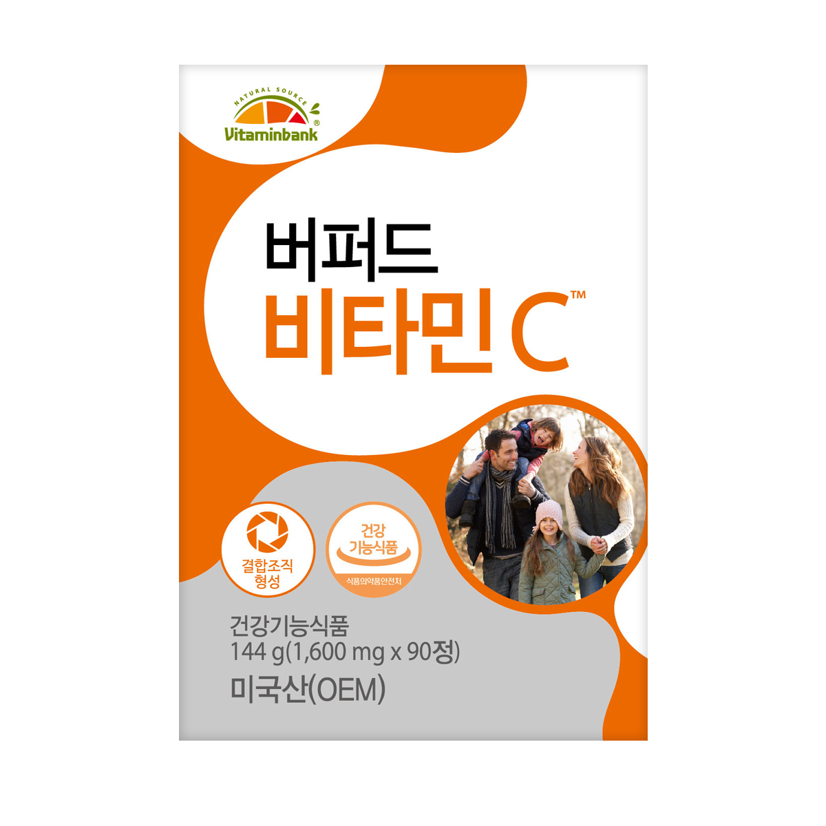 비타민뱅크 <b>버퍼드 비타민C</b> 1600mg x 90정, 1개