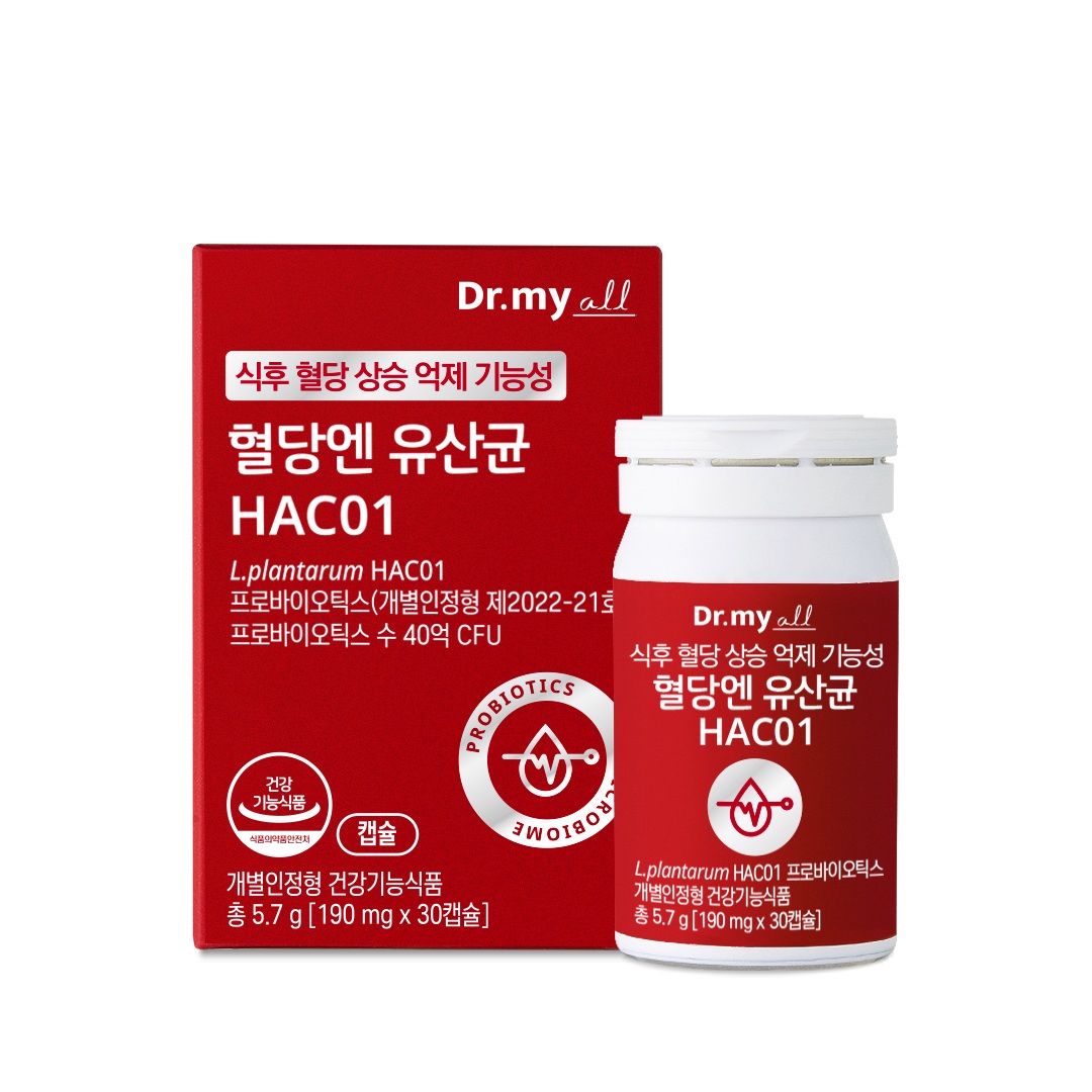 닥터마이올 <b>혈당엔</b> 유산균 HAC01 190mg x 30캡슐, 1개