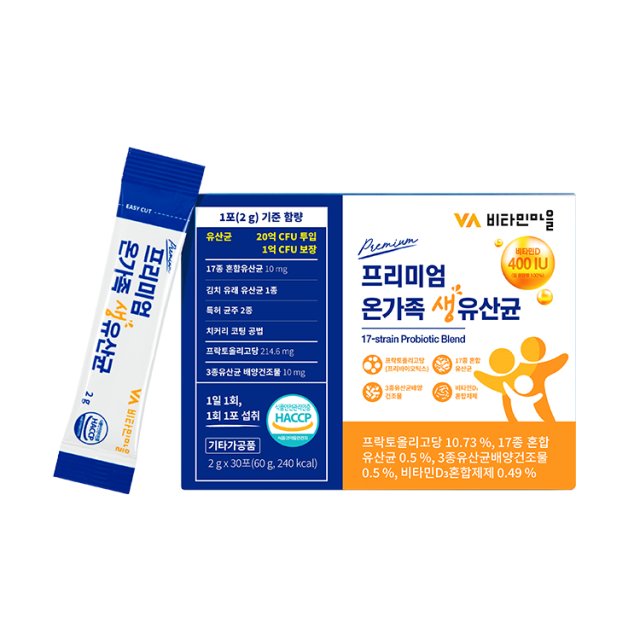비타민마을 프리미엄 온가족 생유산균 2g x 30포, 6개