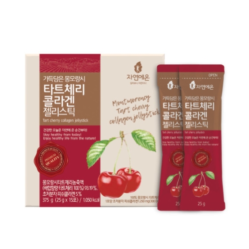 자연에온 가득담은 <b>몽모랑시 타트체리 콜라겐 젤리스틱</b> 25g x 15포, 1개