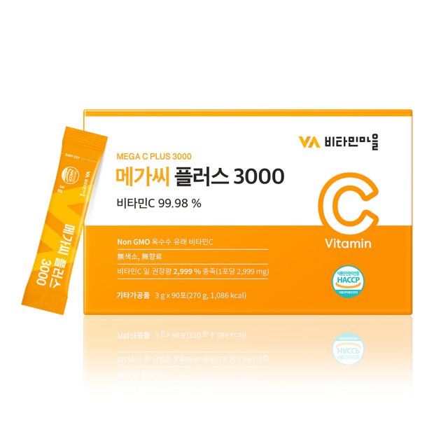 비타민마을 메가씨 플러스 3000 3g x 90포, 3개