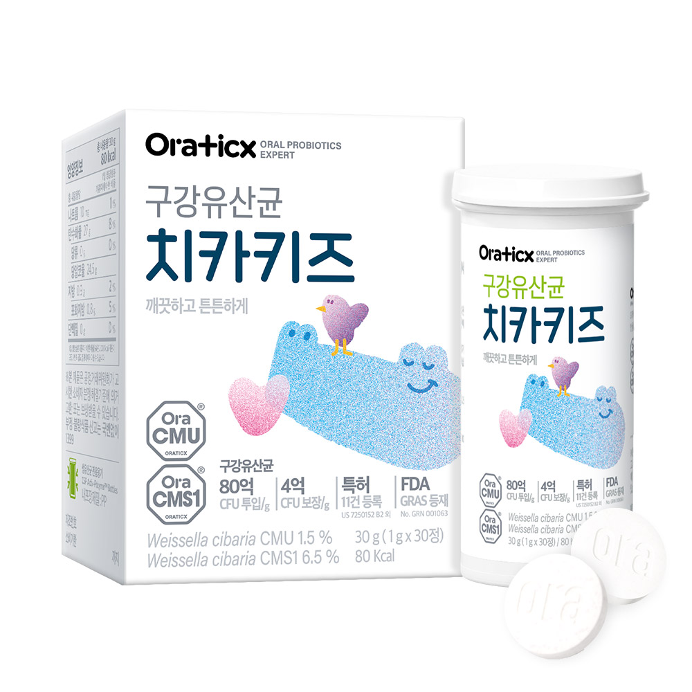 오라틱스 구강유산균 치카키즈 1g x 30정, 2개