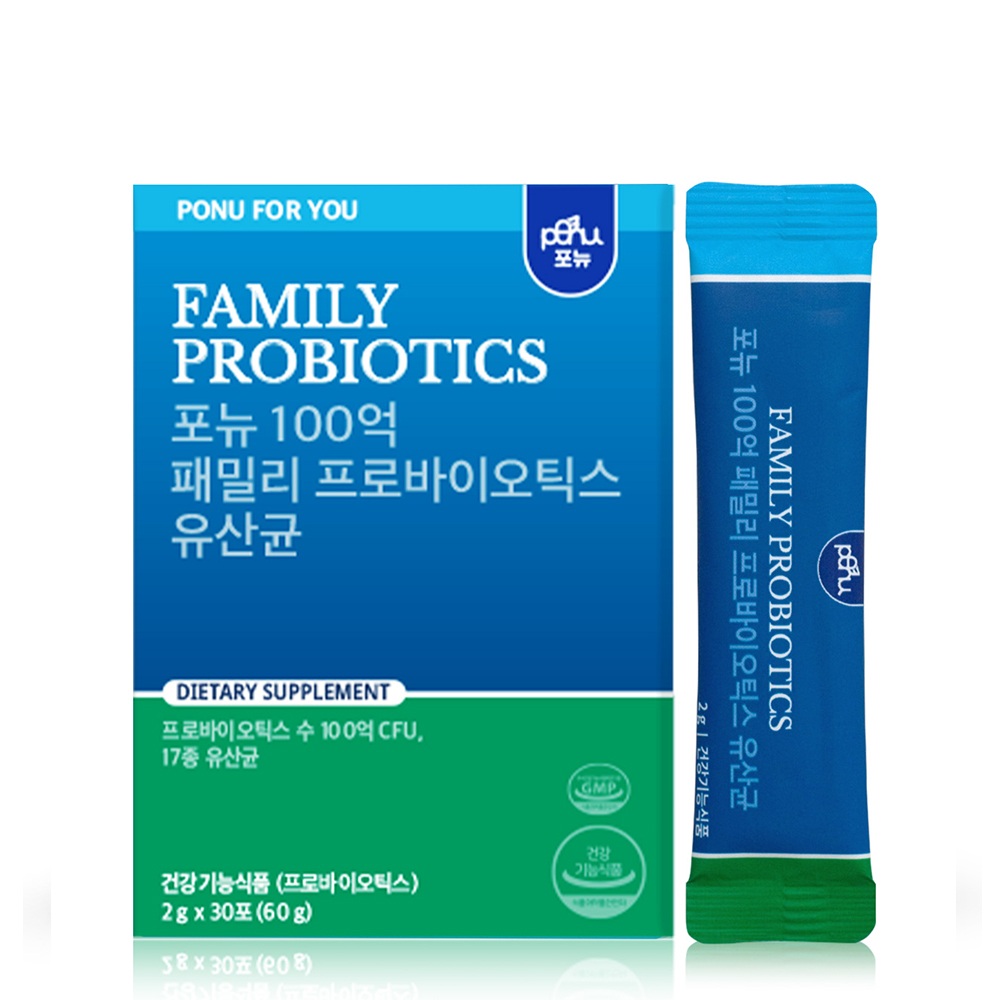 포뉴 <b>100억</b> 패밀리 <b>프로바이오틱스</b> <b>유산균</b> 2g x 30포, 4개